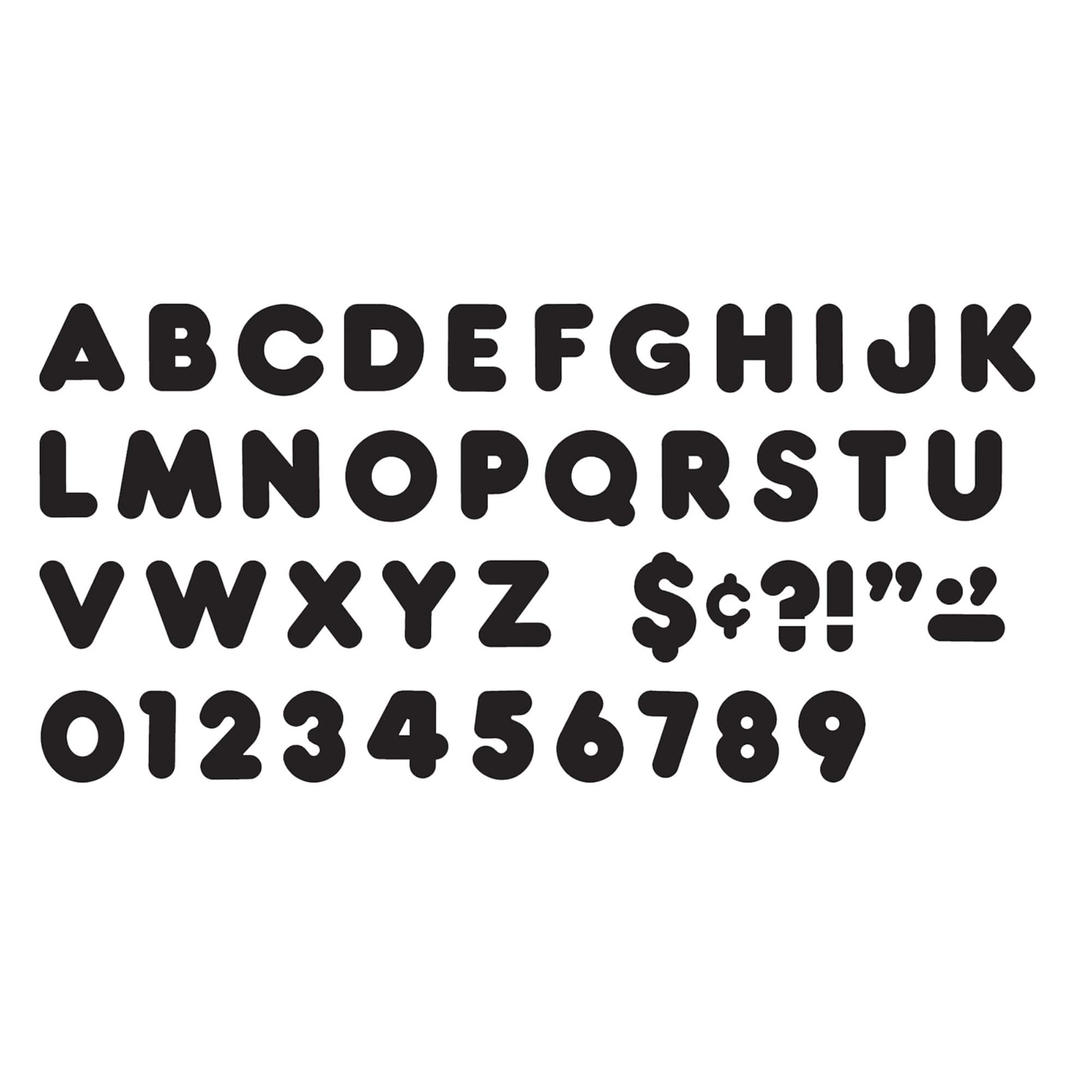 Trend Black 4" Casual Uppercase Ready Letters®, 6 Pack